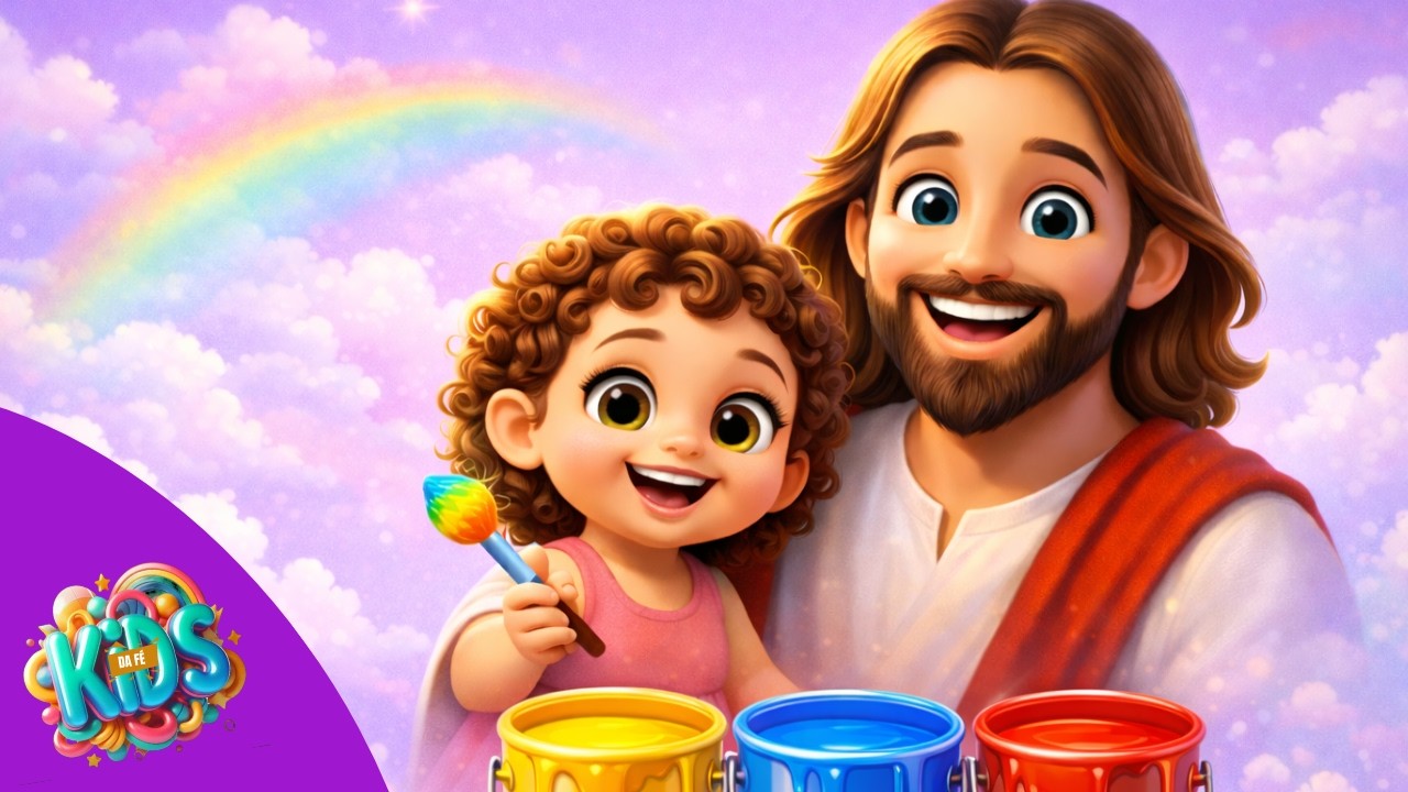 As Cores com Jesus | Música Infantil Cristã em Português e Inglês - Kids da Fé 
