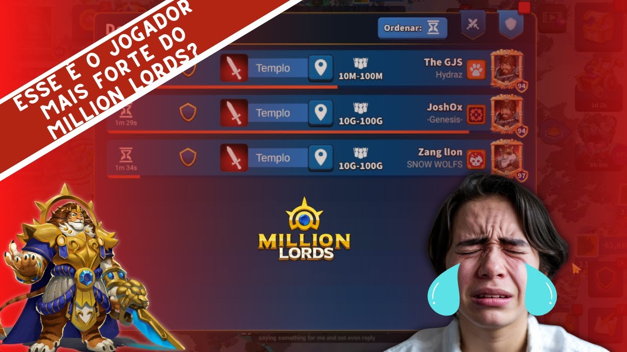 FOMOS ATACADOS PELO TOP 1 DO MILLION LORDS! 💥🔥CÓDIGO SURPRESA RECHEADO!