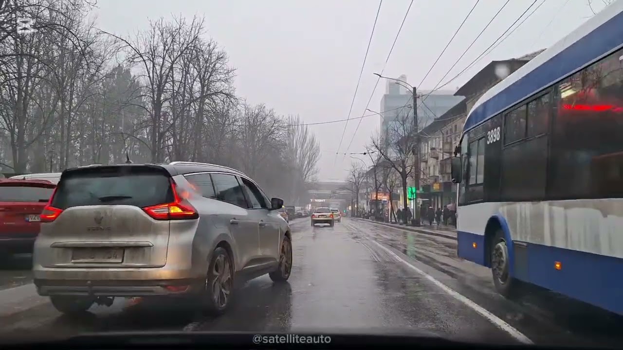 Дождливый день в #Кишиневе. Эпизод 1. Улица Букурешть  — Улица Албишоара.