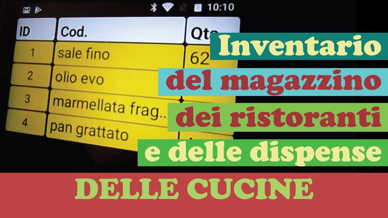 inventario del magazzino dei ristoranti e delle dispense delle cucine