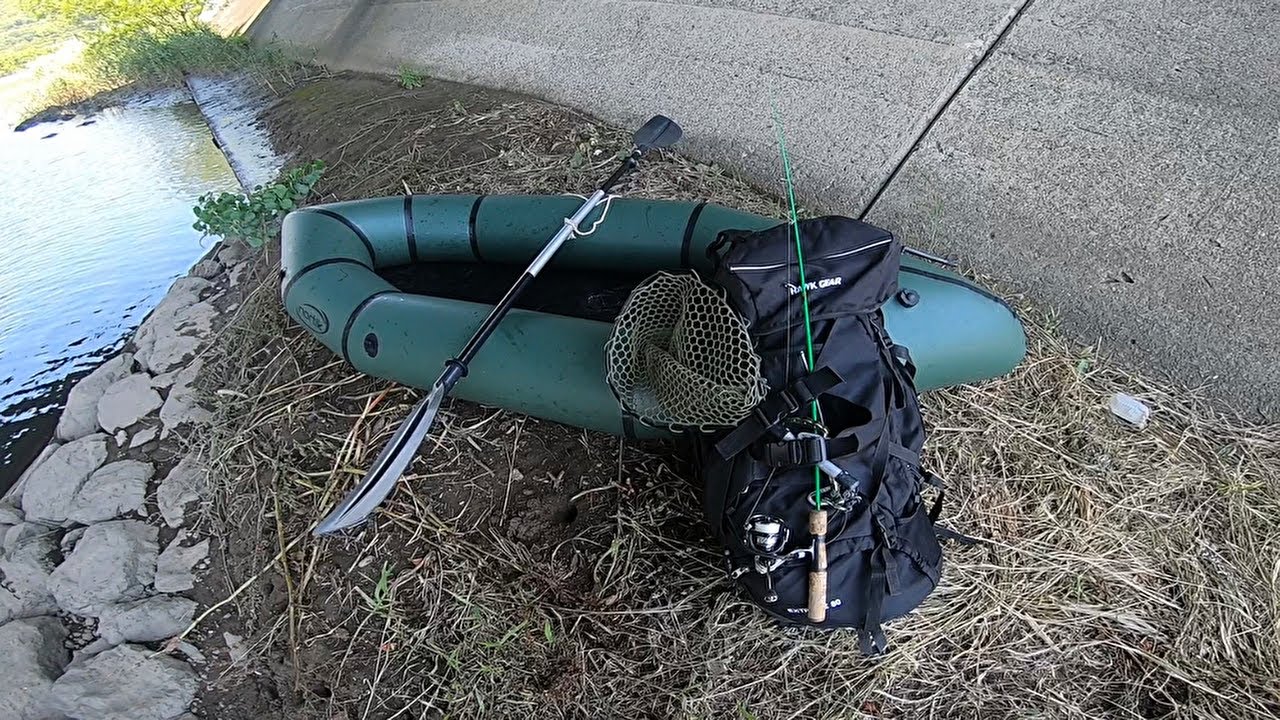 Fishing while going down the river with Packraft