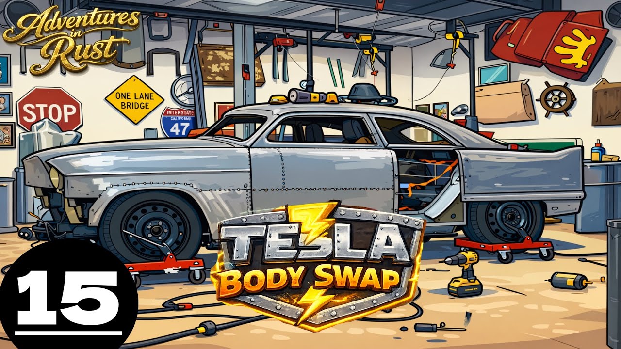 Tesla, body swap, rebuilding the door skin from scratch, build a modern lead sled