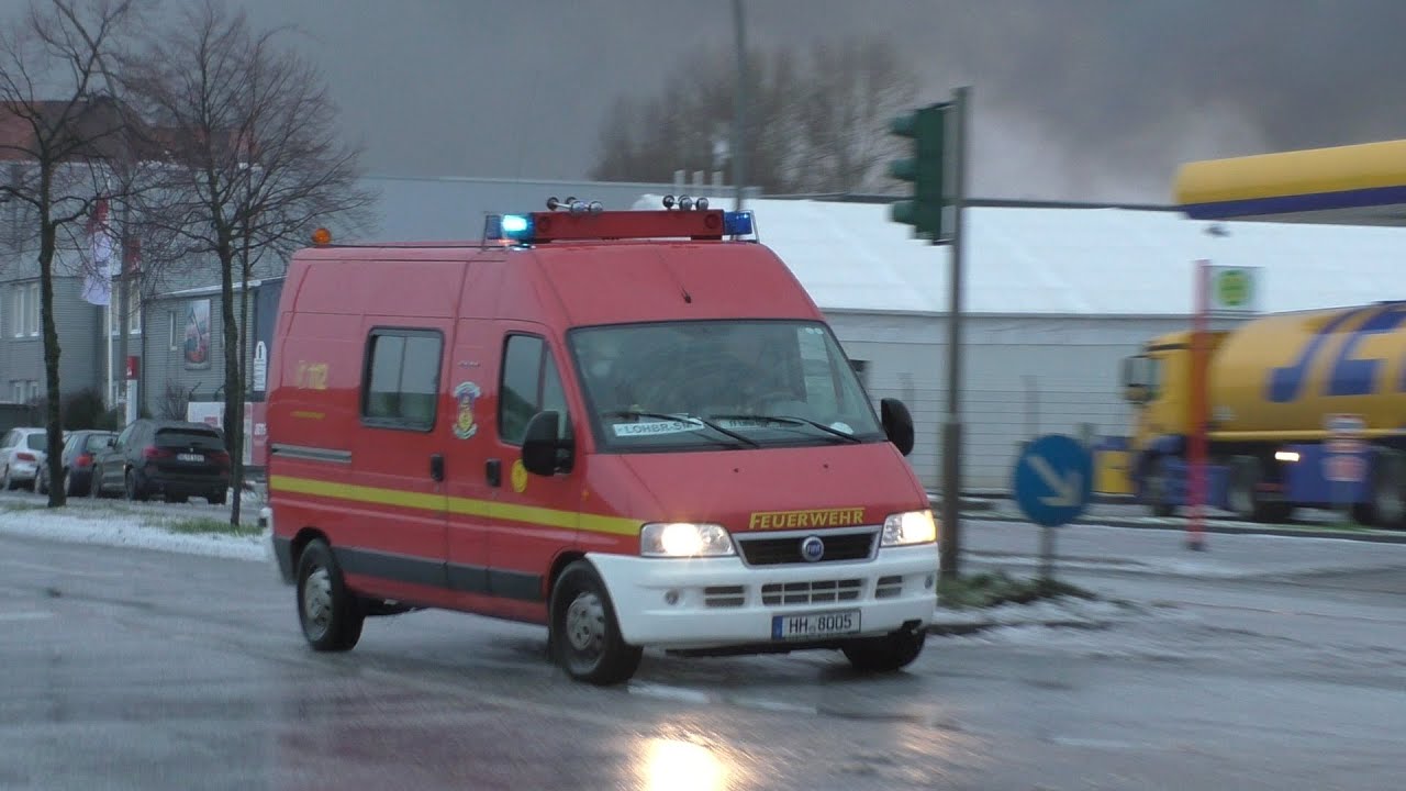 [FEU6.ALARM-brennt Lagerhalle !] Einsatzfahrten Feuerwehr + THW Hamburg zum Großbrand auf der Veddel