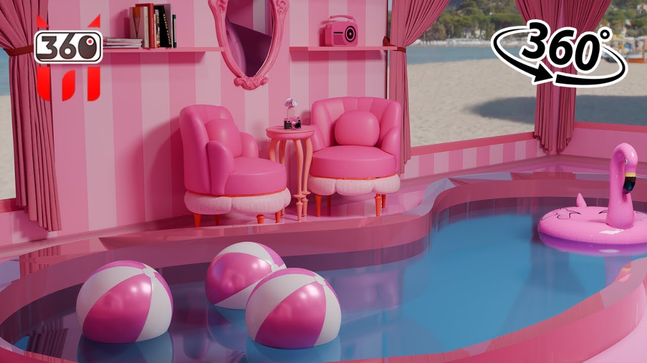 360&deg; Barbie Dream House Tour | VR/360 &deg; Experience of Barbie home