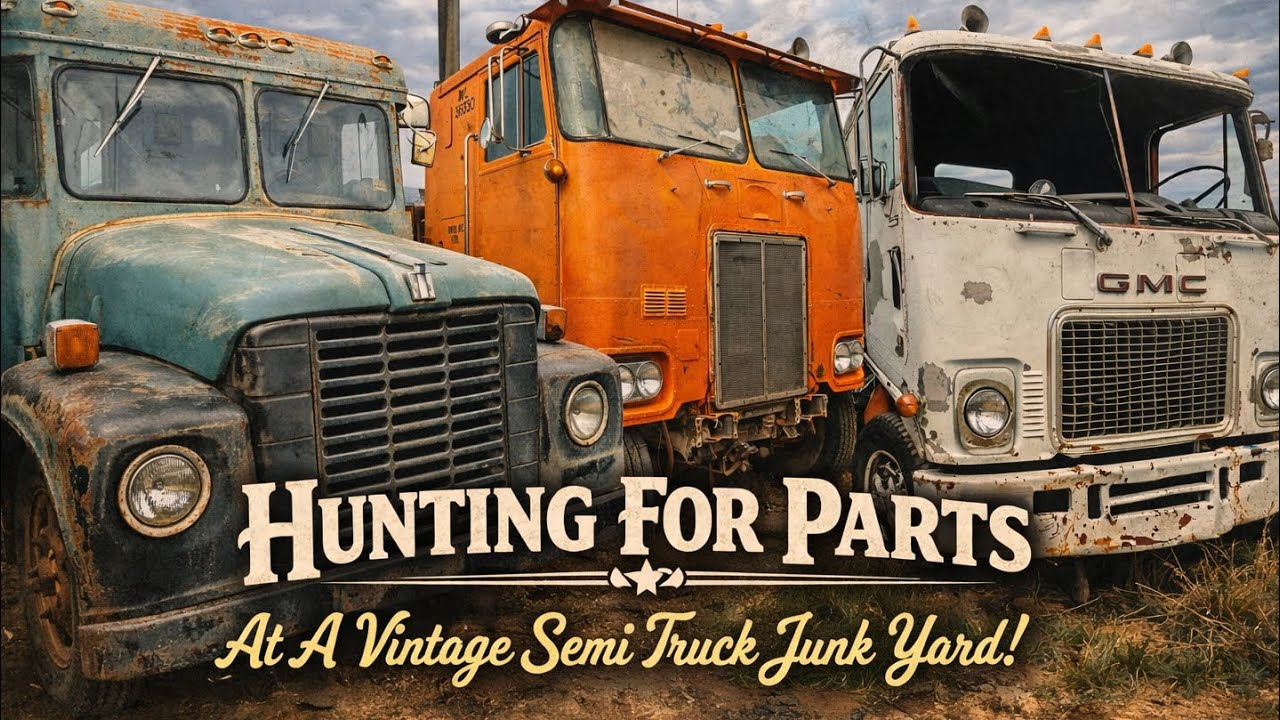 Hidden Junkyard Full of Classic Semi Trucks — Parts Hunting Adventure