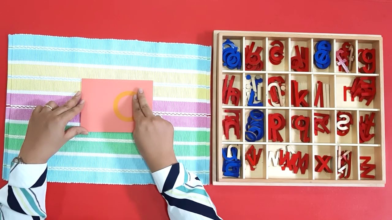 Matching LMA  with sand paper letters a,b,c  |   MMI bibvewadi Preschool