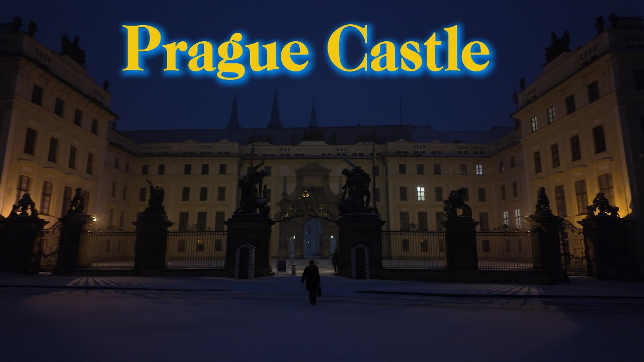 Prague Castle Snowy Early Morning --- 4K60 Walking Tour