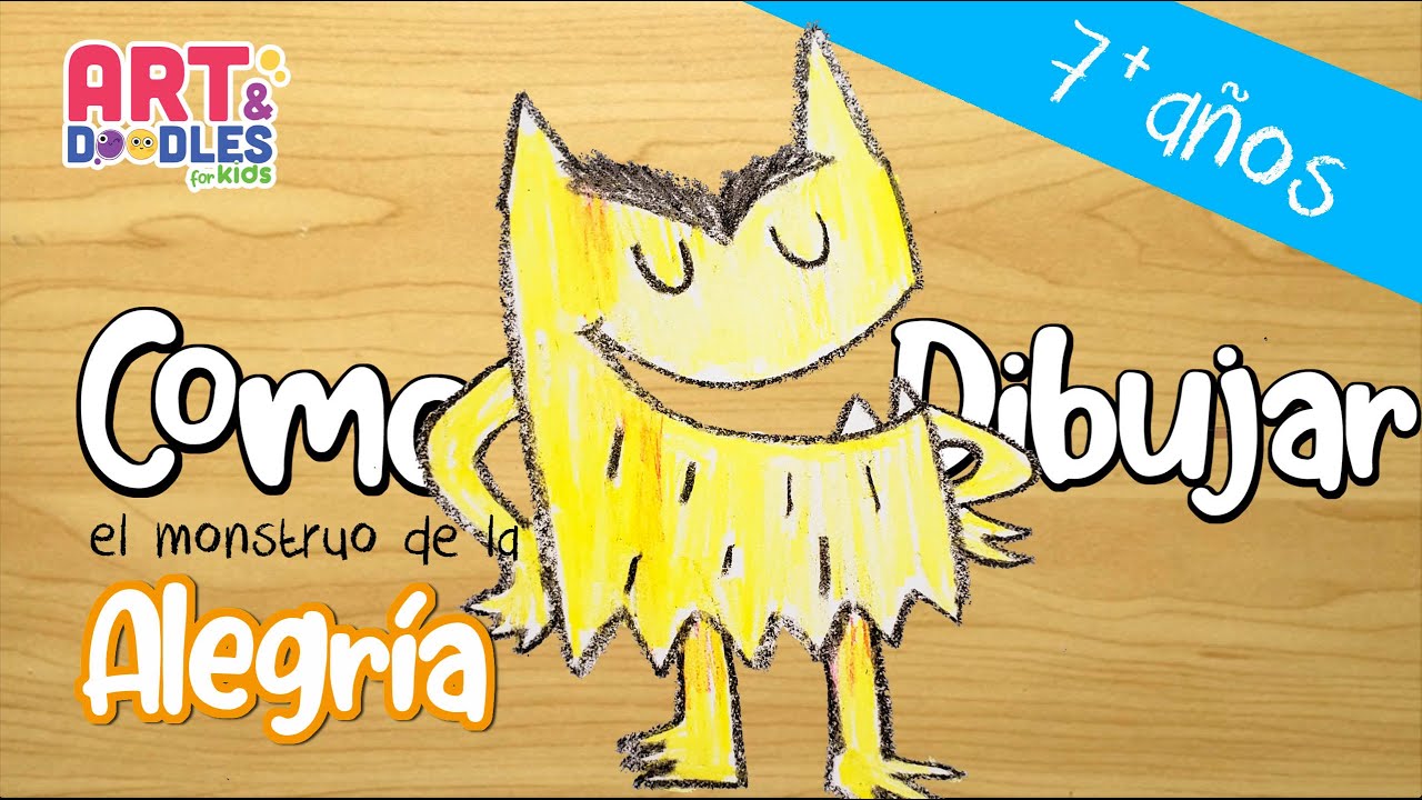 Como dibujar EL MONSTRUO DE COLORES - ALEGRÍA - Cuento el monstruo de colores