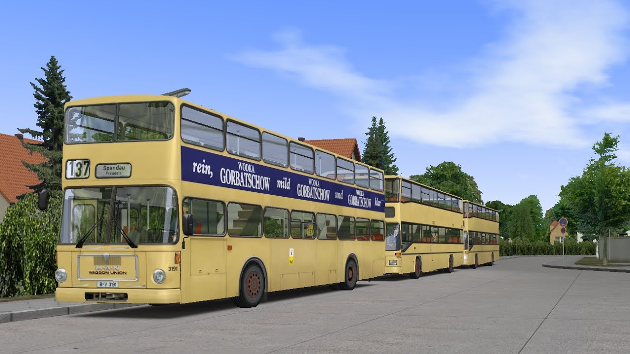 [OMSI] Full Trip: Berlin Route 137, MAN SD202 (D90, 3776) Additional Bus