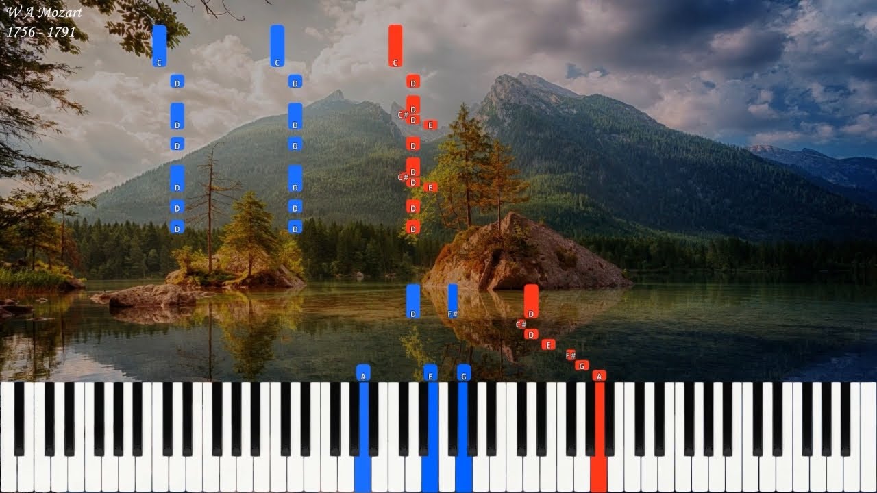 W A Mozart - Sonata 9 in D Major K311 | Piano Synthesia | Library of Music