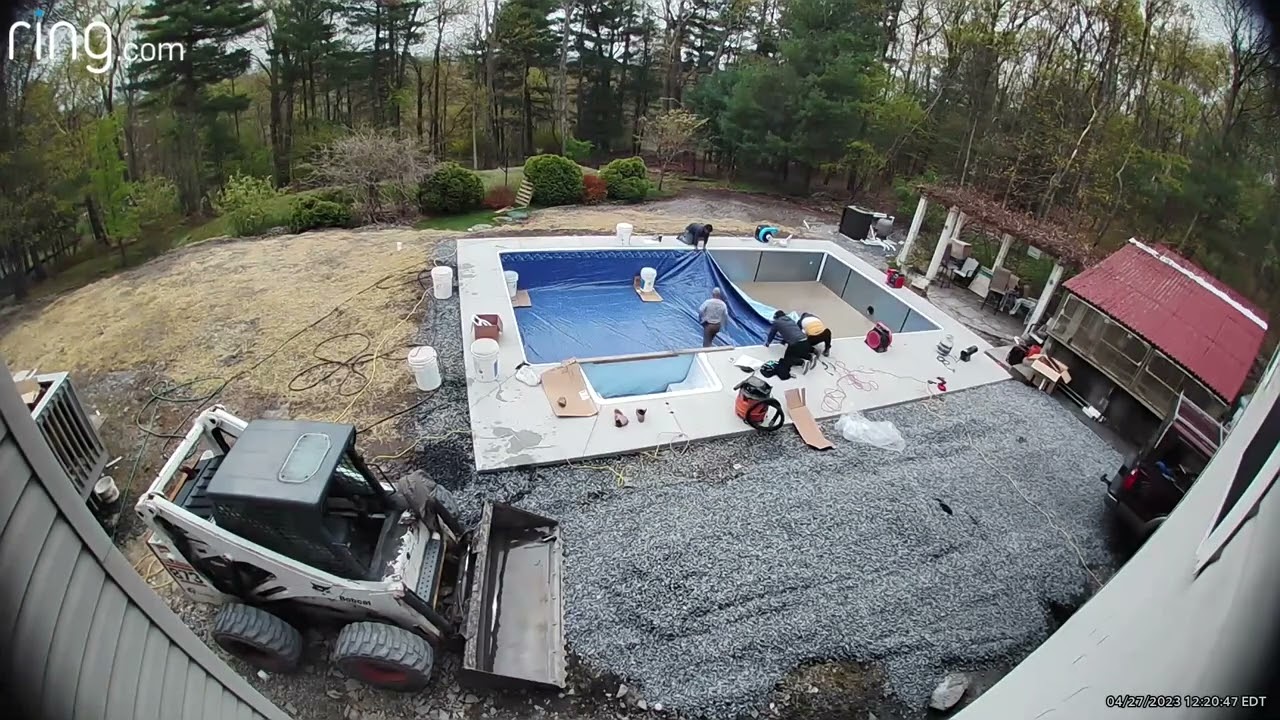 In ground pool installation time lapse