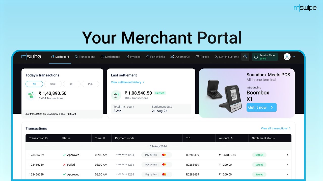 Introducing Your Mswipe Merchant Portal | Your Business Dashboard