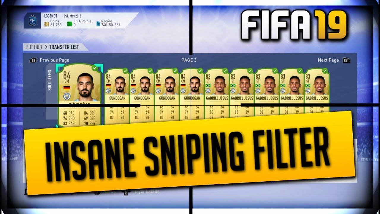 WOW!!!! THIS SNIPING FILTER IS INSANE!!! | FIFA 19 TRADING METHODS