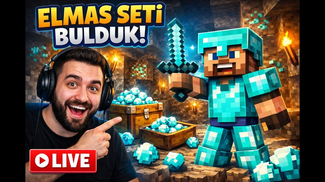 MİNECRAFT SURVİVAL ELMAS SET OLUYORUM