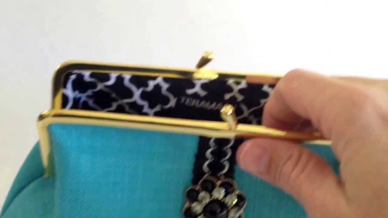 Turquoise and Black Designer Evening Bag by Teramasu