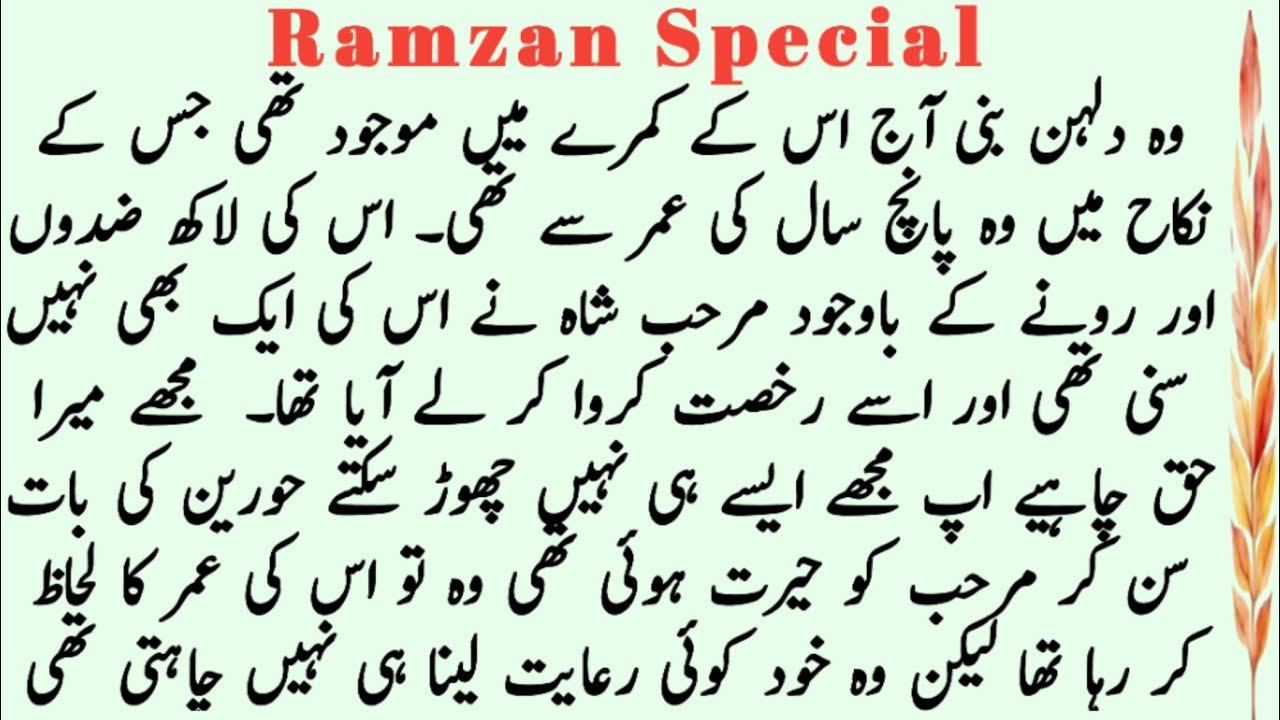 RAMZAN SPECIAL NOVEL 