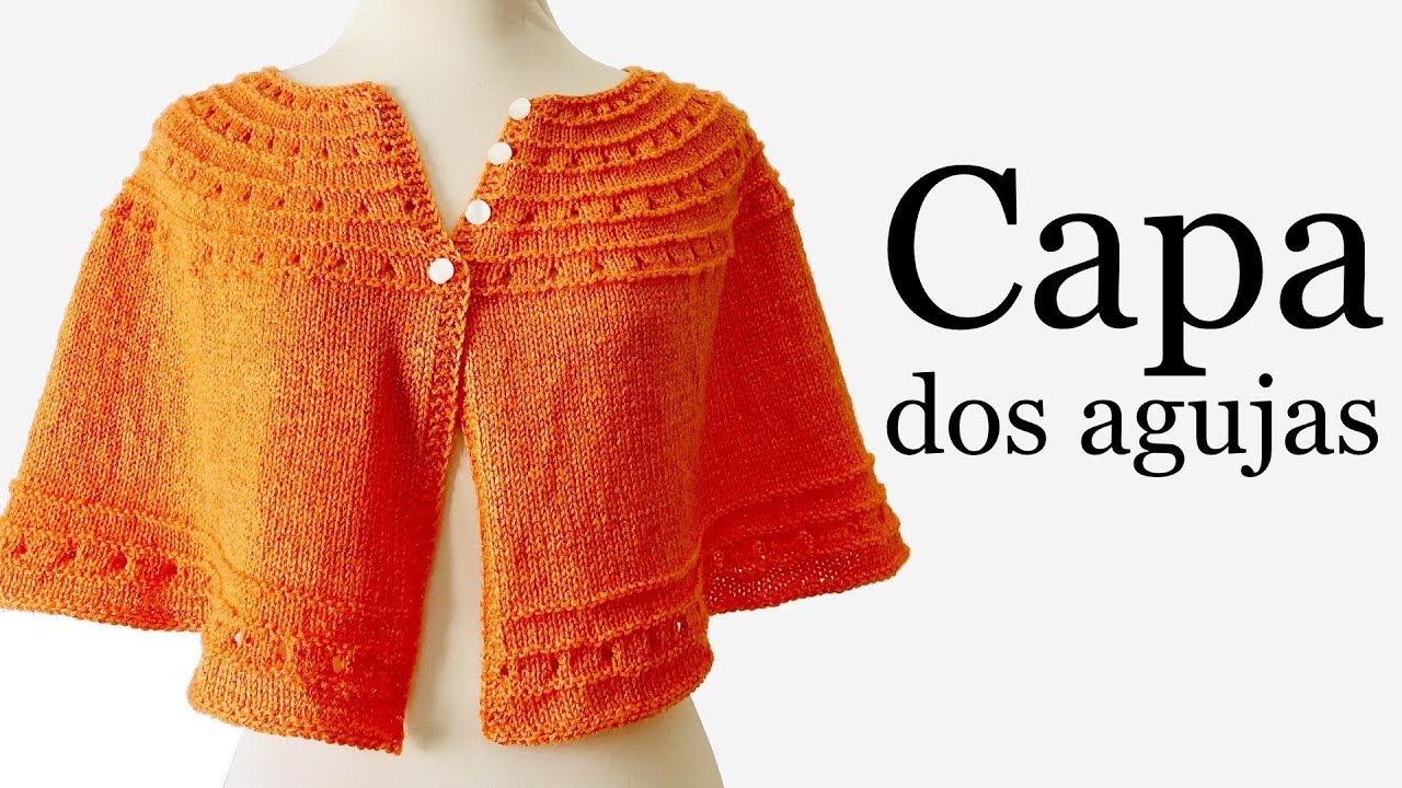 Capa de mujer fácil tejida a dos agujas paso a paso