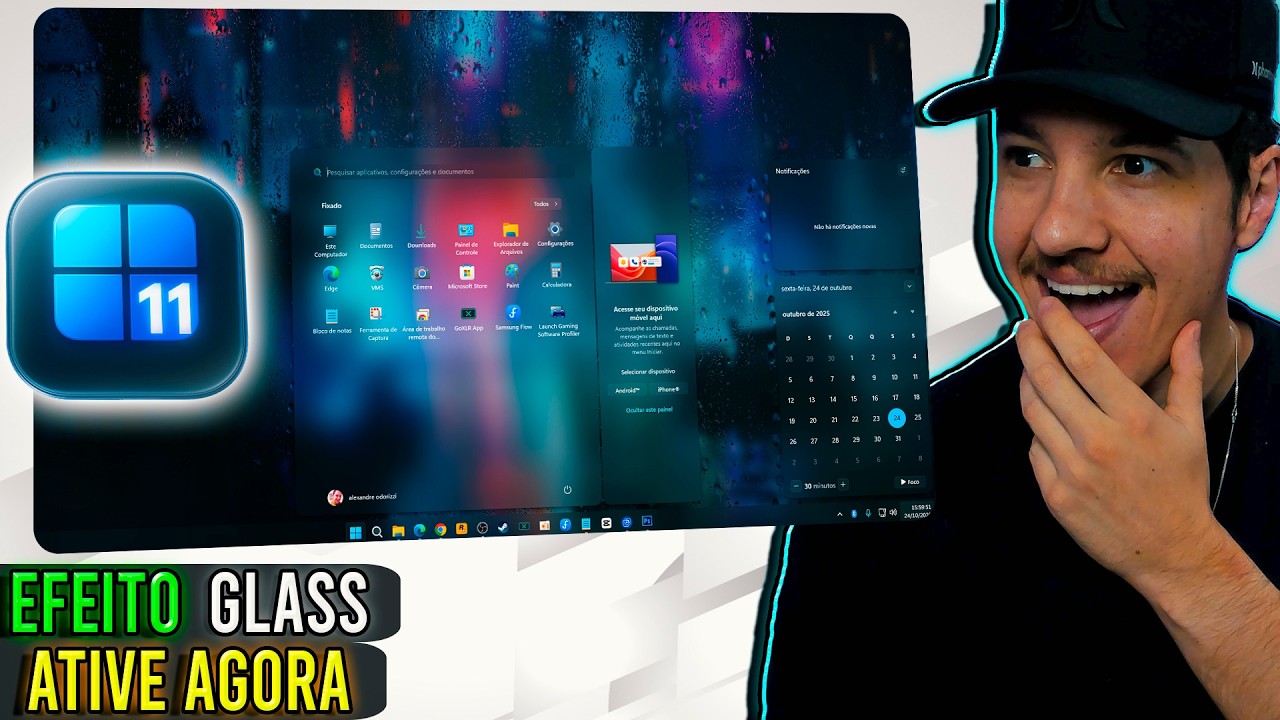 Como deixar o WINDOWS 11 com EFEITO VIDRO - ATIVE AGORA