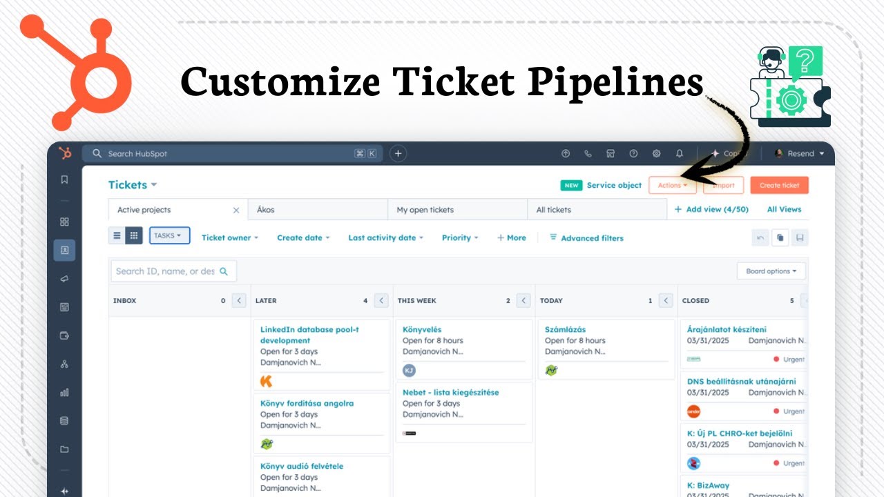 How to customize ticket pipelines in HubSpot