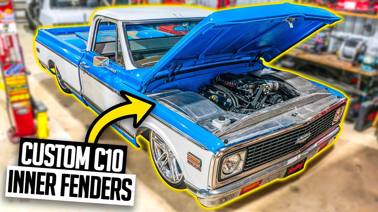 Bagged 1970 C10 Inner Fender Fabrication - Supercharged LS3 Chevy C10 Truck