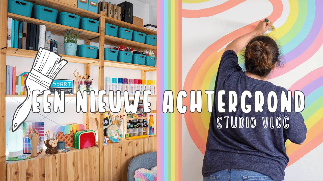 REGENBOOG muurschildering! | Studio Vlog