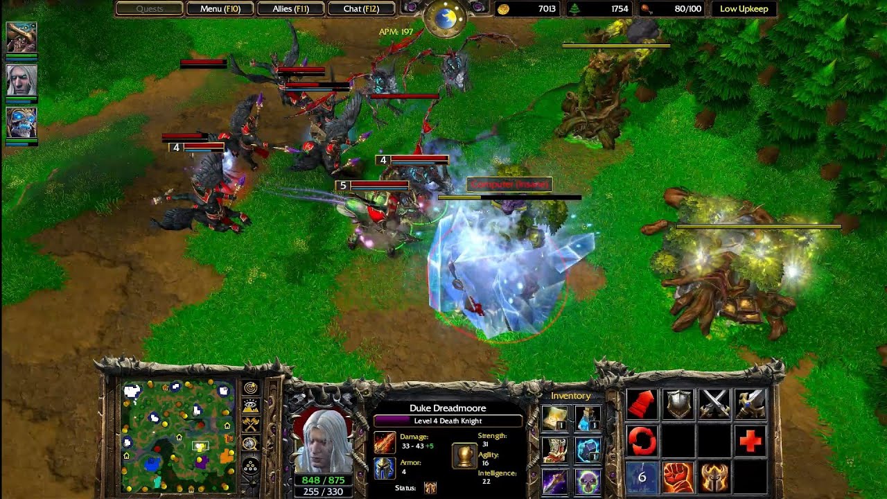1 (Undead) vs 5 Insane Computers (All Night Elf) | Warcraft 3 Reforged