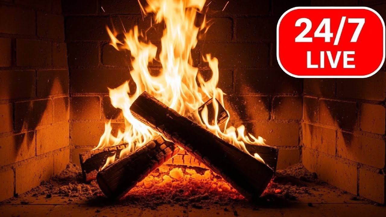 🔥 Cozy fireplace LIVE 24/7 - crackling fire for relaxation and a festive atmosphere