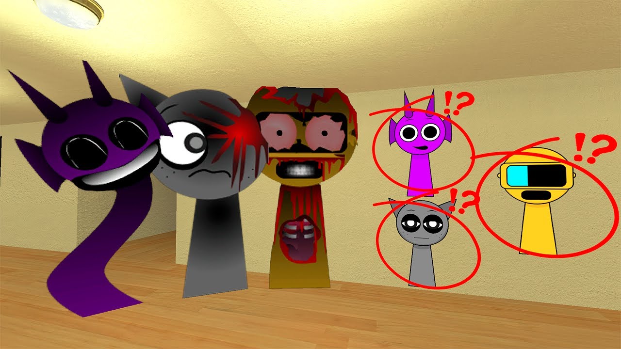 Sprunki 3 Phase Durple, Garnold and Gray are looking for their babies