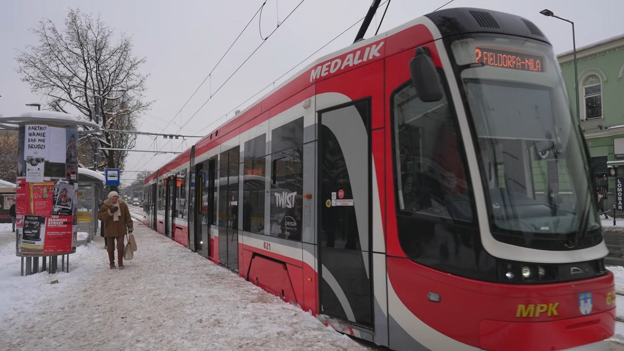 Poland, Częstochowa,  II Aleja Najświętszej Maryi Panny Tram Stop