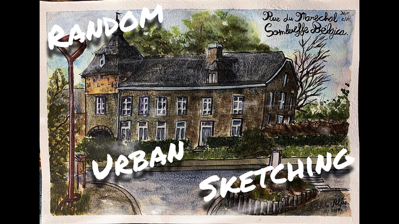Boceto Sketching Timelapse de Rue du Marechal Juin, (Random urban Street View Sketching)