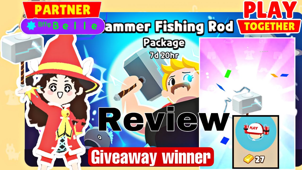 HAMMER FISHING ROD REVIEW | GIVEAWAY WINNER | Play Together