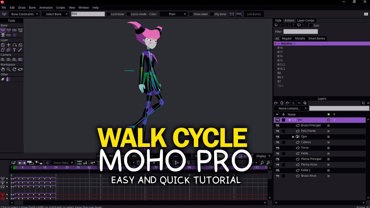 ¡Crea Ciclos de Caminata como un PRO! Tutorial MOHO PRO 🕺🔥 #animaciondigital  #mohopro #animacion