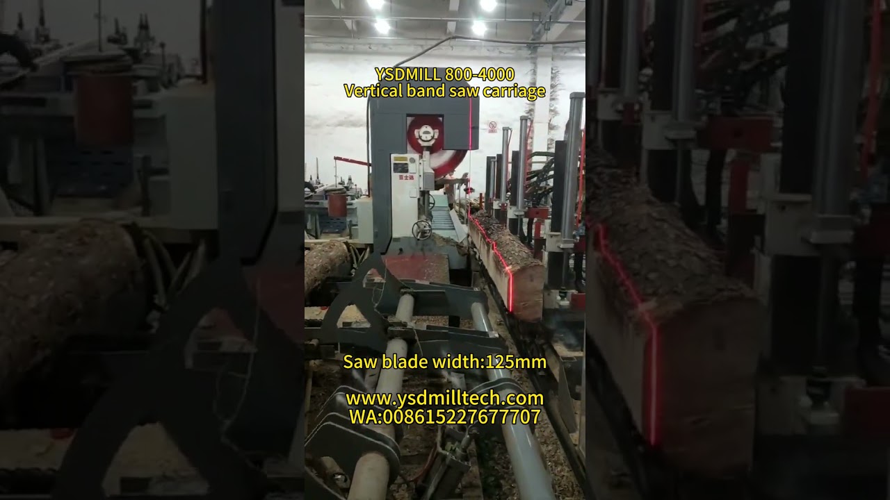 Nice vertical bandsaw machine with automatic log carriage, sawing faster and better ability!