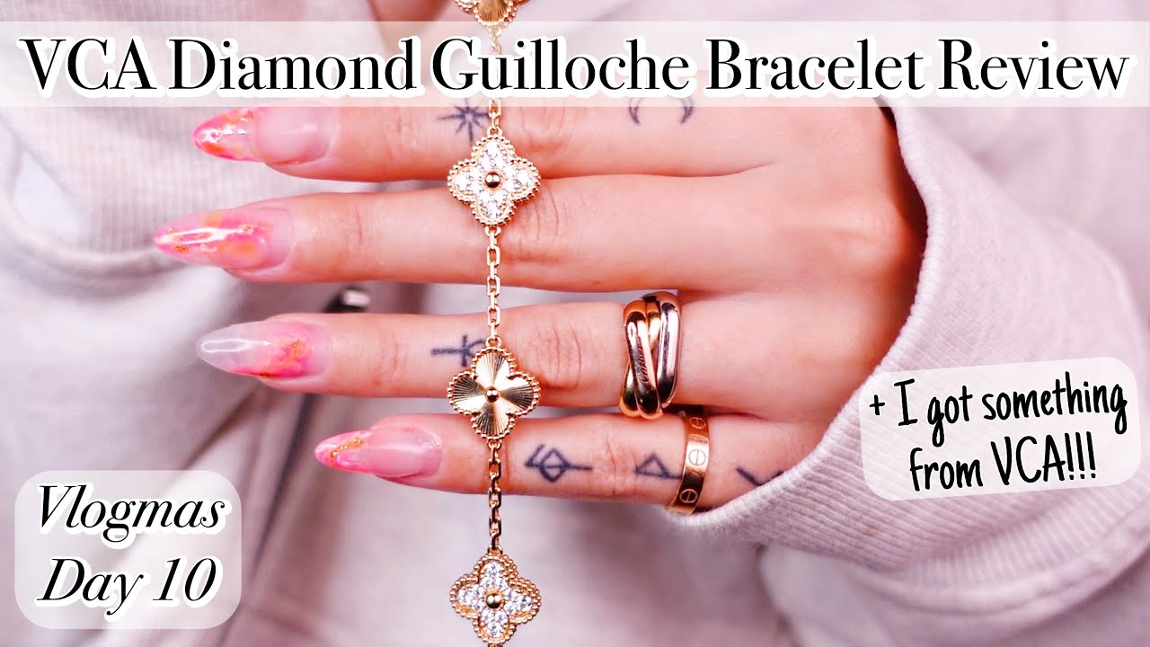 Van Cleef 5 Motif Diamond Guilloche Bracelet In-Depth Review VCA Fine Jewelry Collection Vlogmas