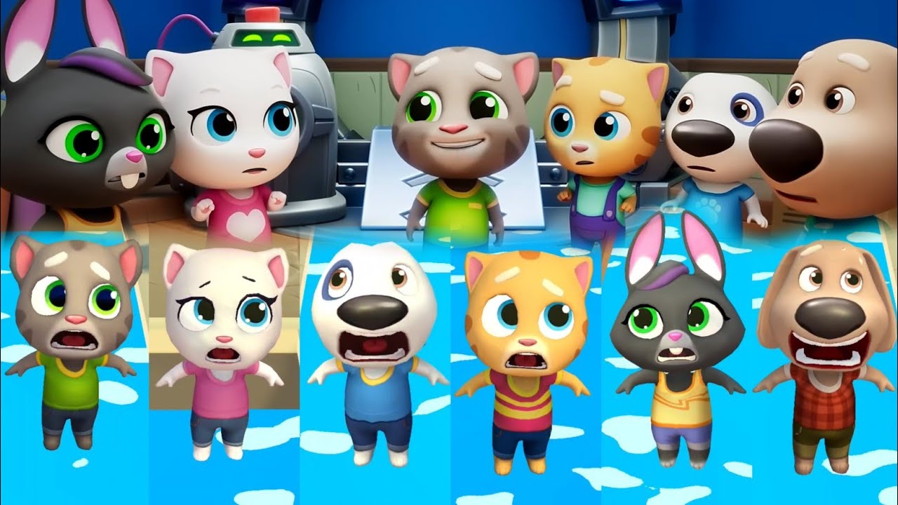 Talking Tom Time Rush All Characters Failed in The Water New Funny Fails and Falls Moments Gameplay