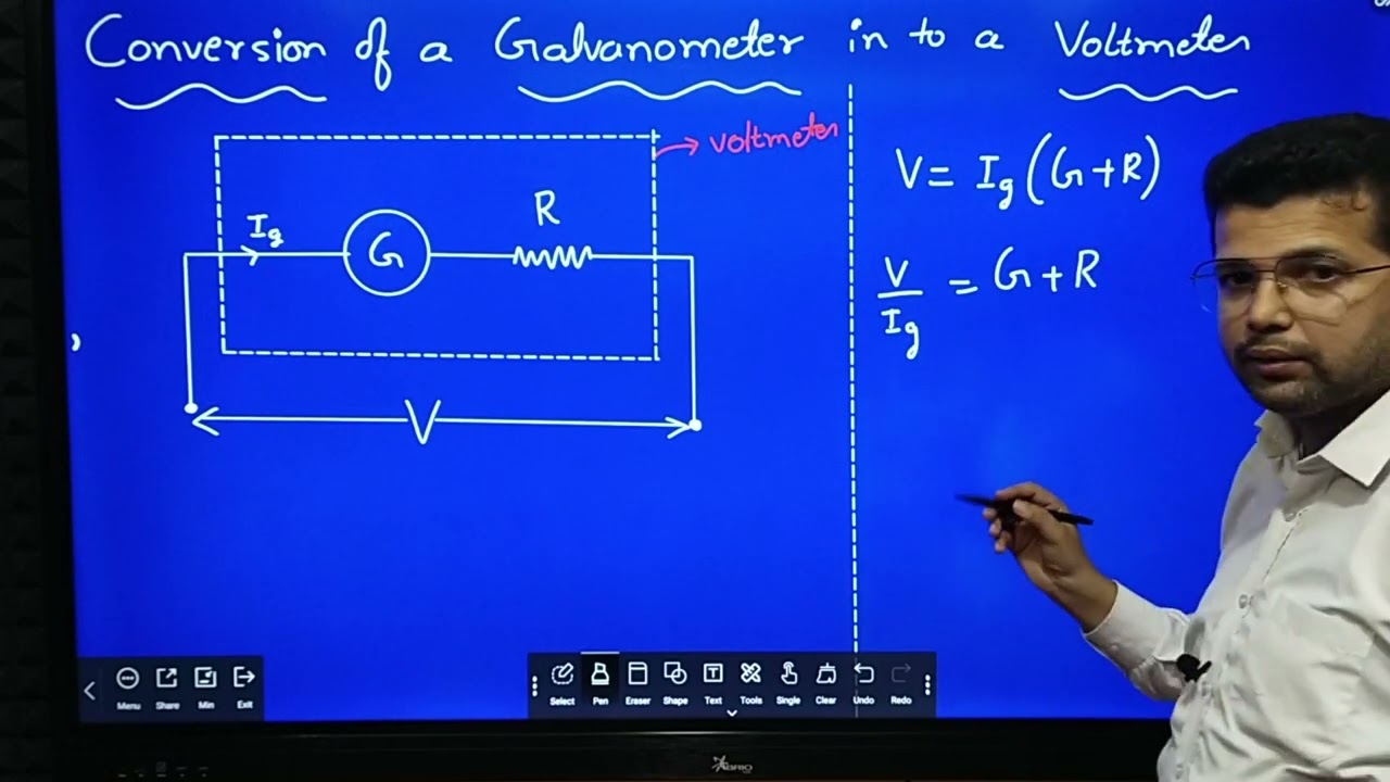 Conversion of a Galvanometer into a Voltmeter - With example problem- class 12 physics