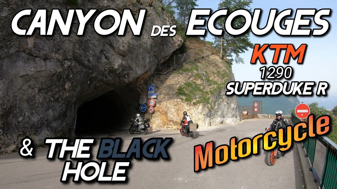 The Black Hole France Tunnel, D35, Canyon des &Eacute;couges, Rencurel, Vercors France.  KTM 1290 Superduke