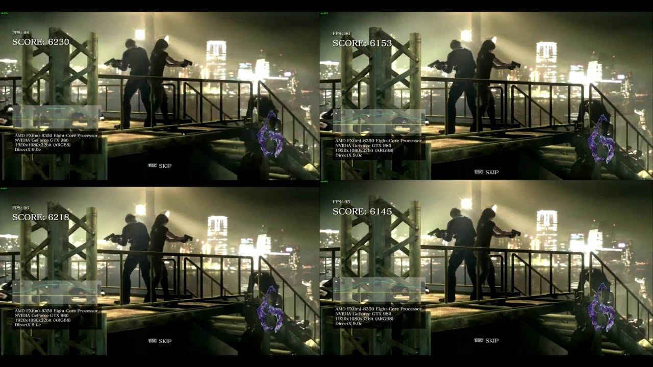 comparison between bitrates recorded with OBS(resident evil 6 benchmark)