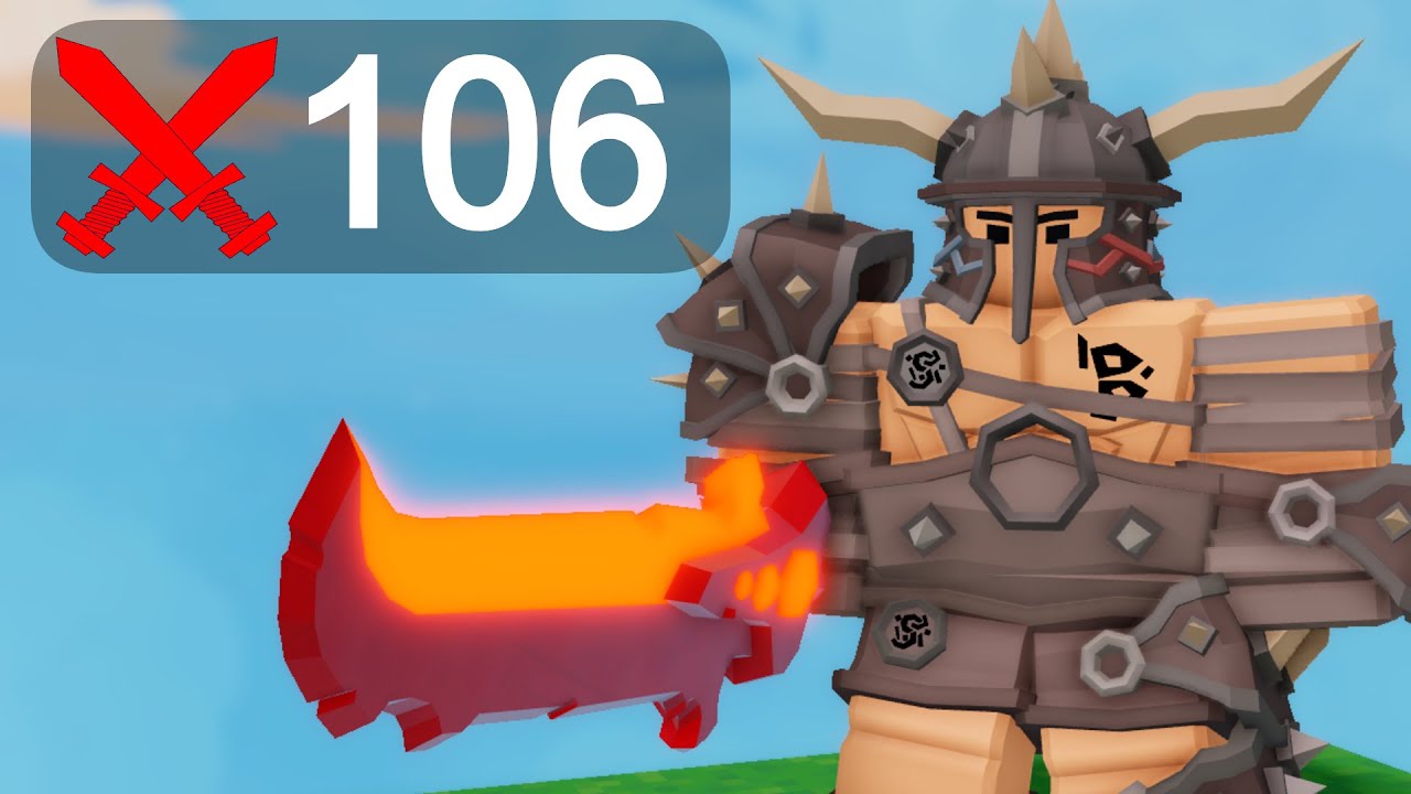i got 100 kills with Barbarian Kit (Roblox Bedwars)