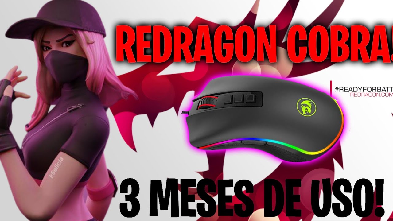 REDRAGON COBRA! 3 MESES DE USO NO FORTNITE,DURABILIDADE,DPI,LED,CONSTRUÇÃO ETC REVIEW