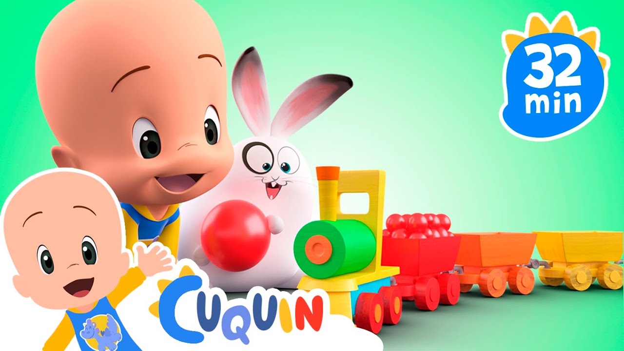 Aprenda cores com o trem colorido mágico de Cuquin e mais videos | Desenhos animados para bebês