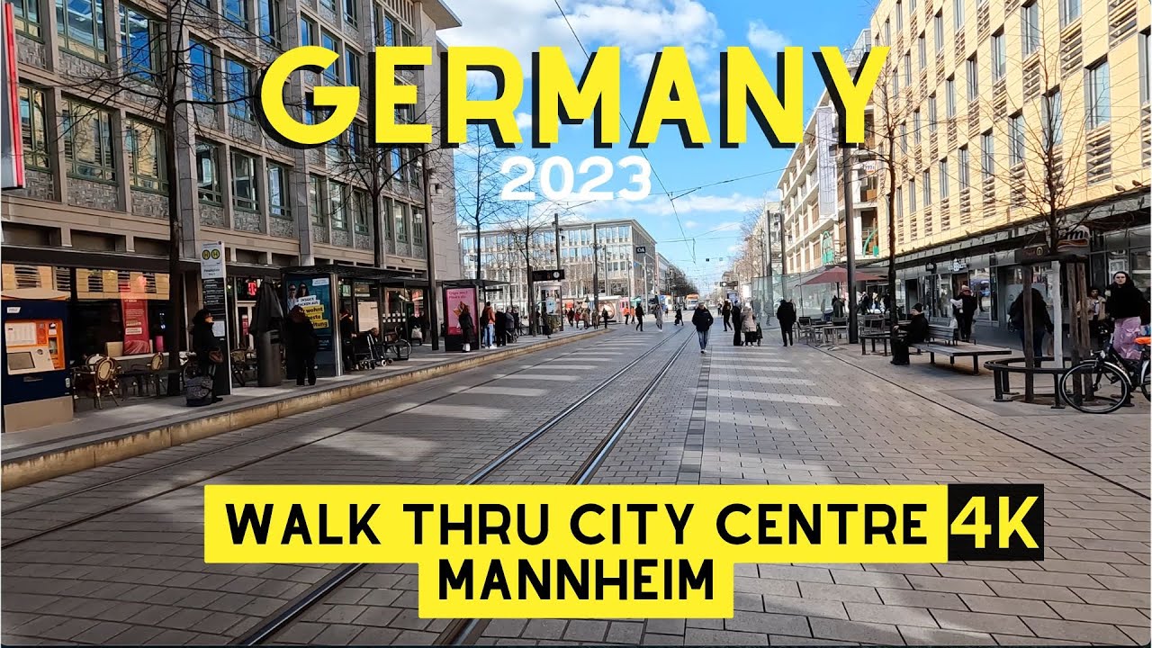 Mannheim, Germany | walk thru city centre | 4K