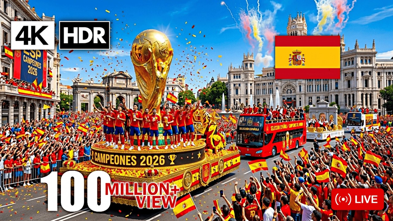 🇪🇸🏆SPAIN WORLD CUP CHAMPIONS PARADE 2026 | Historic Victory Celebration & Trophy Tour #4k #live