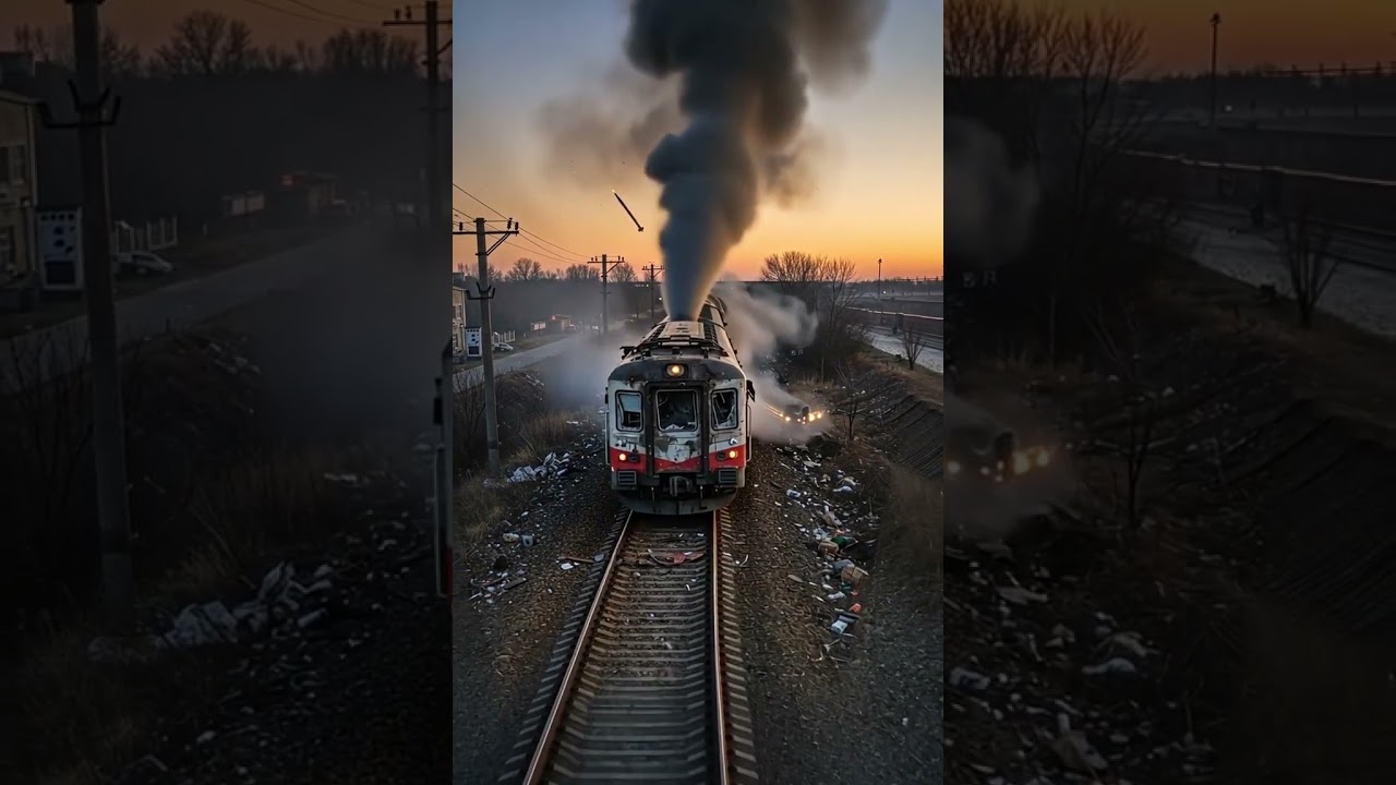 Train fire video 😱 #southkorea #korea #trainaccident #trainincident #trainvideo #shorts #iranmissile