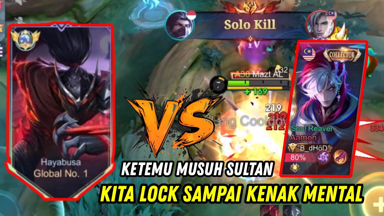 KETEMU MUSUH SULTAN KITA LOCK SAMPAI KENAK MENTAL - HAYABUSA BEST BUILD TERSAKIT - MLBB