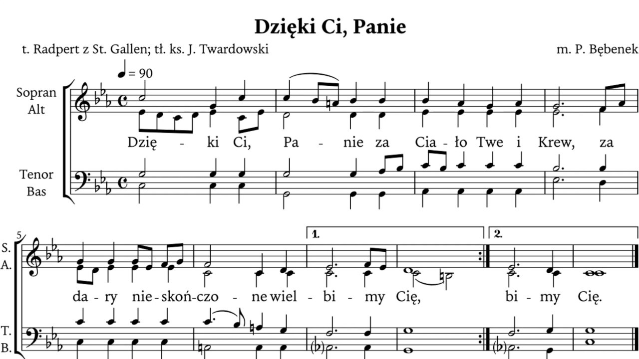 Dzięki Ci Panie (P. Bębenek) Chór