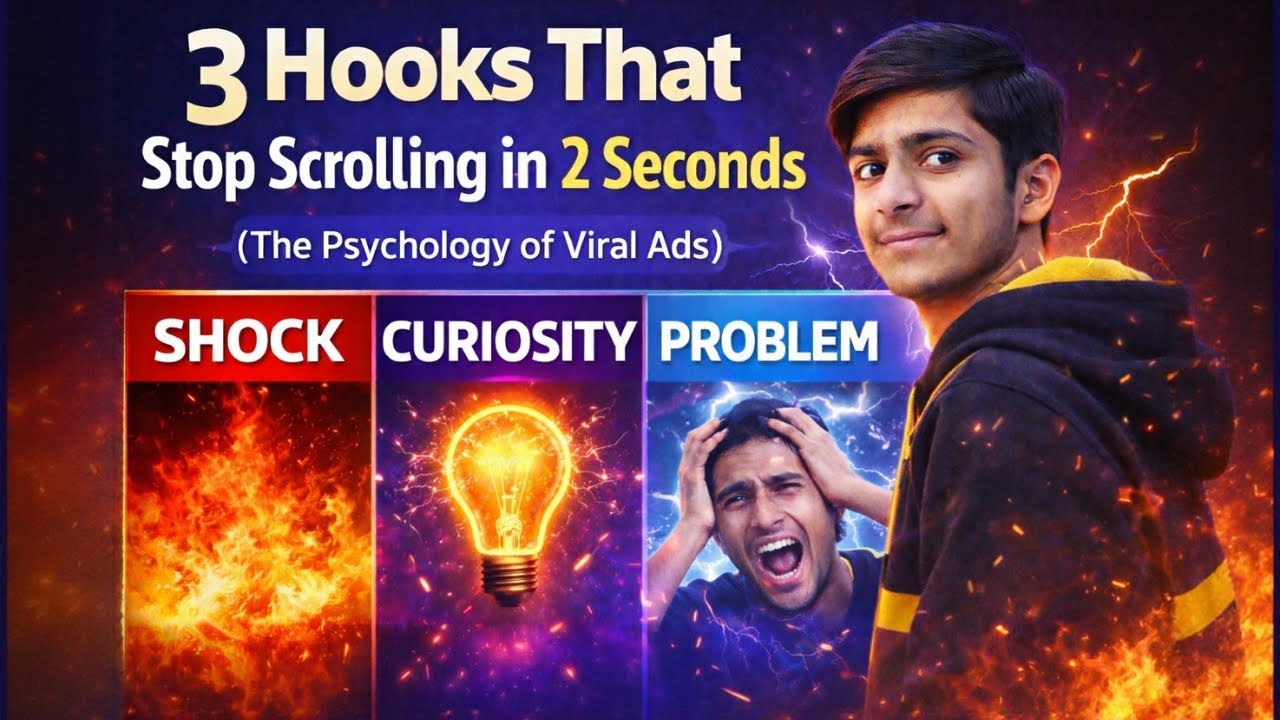 3 Hooks That Stop Scrolling in 2 Seconds (The Psychology of Viral Ads)