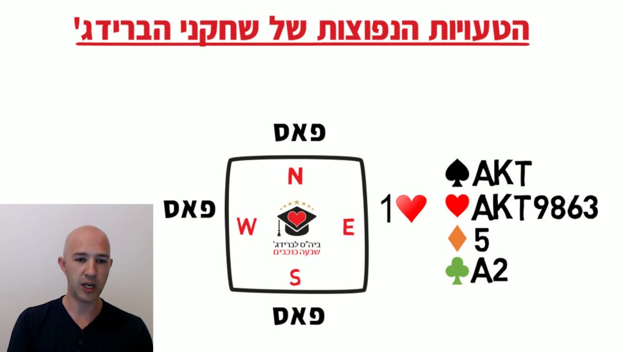 פייסבוק לייב 12.8.17 - טעויות נפוצות של שחקני ברידג'