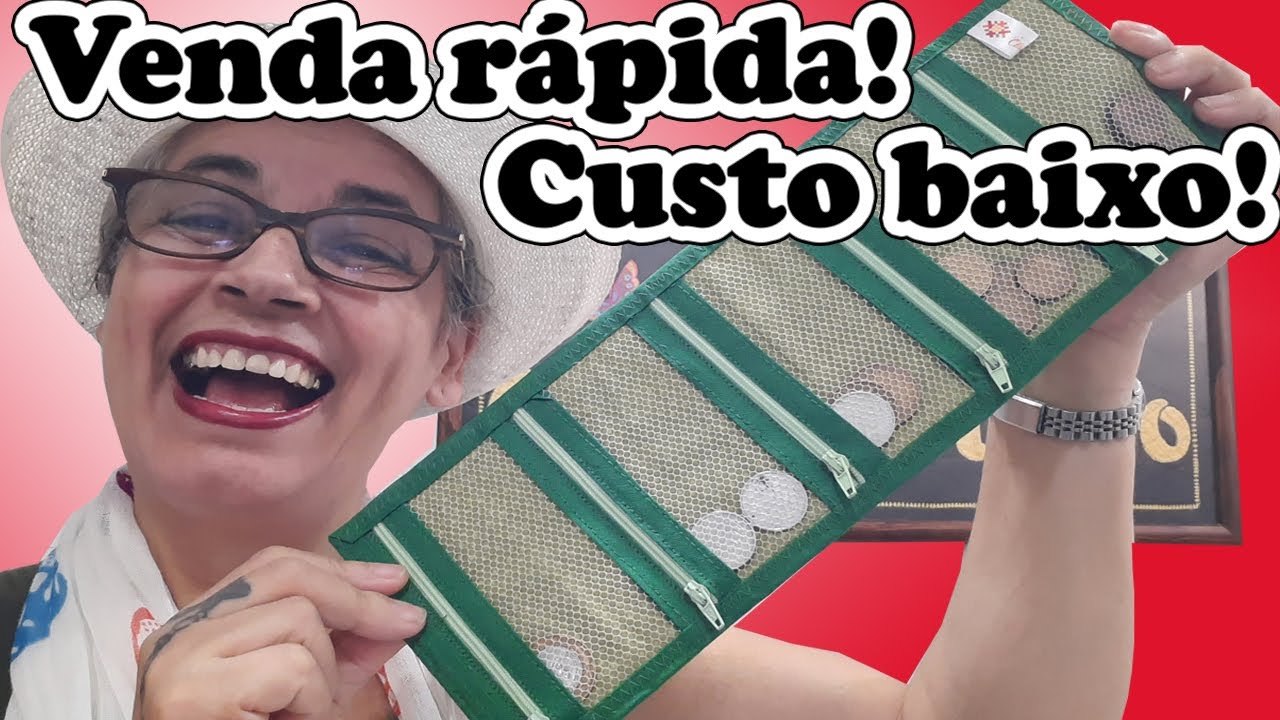 Custo baixo e preço de venda, nesse porta moeda com divisória!