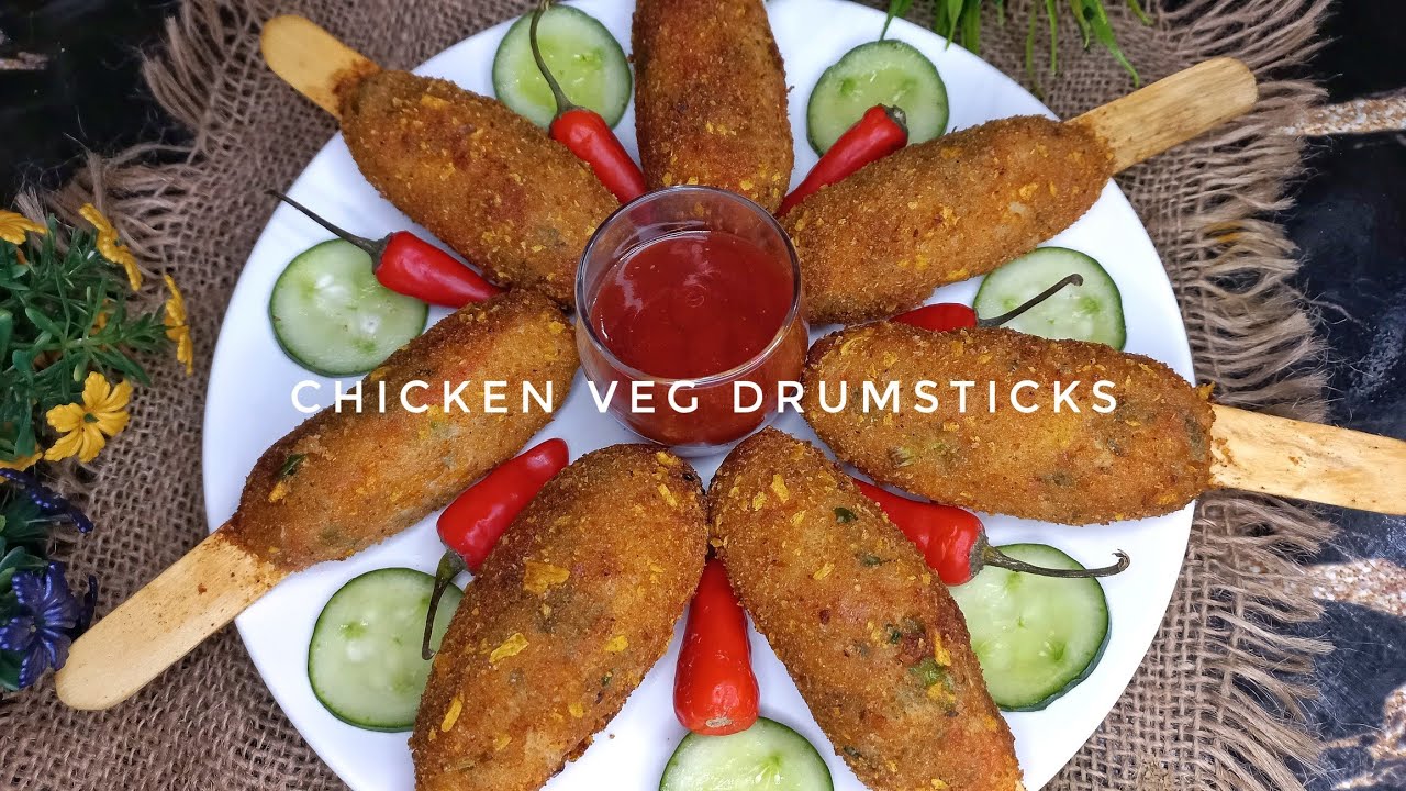 Crispy Chicken Veg Drumsticks | Easy Chicken Lollipop Recipe